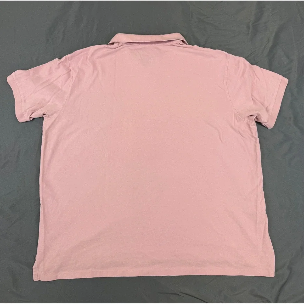 Polo Ralph Lauren Mens 3XB Pink Short Sleeve Pique Polo Shirt Gray Pony Logo